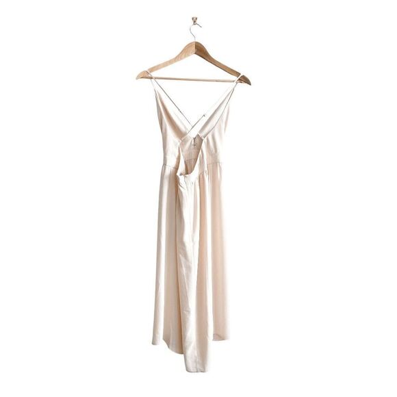Monk & Lou AVA Womens Sleeveless V Neck Backless Midi Dress Cream Small NWT - Picture 2 of 10